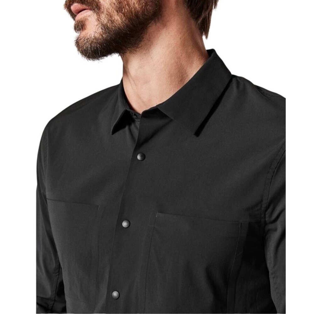 Lululemon Shirt Men Small Black Zenway Snap Button Up Vented Long Sleeve Casual - Picture 2 of 16